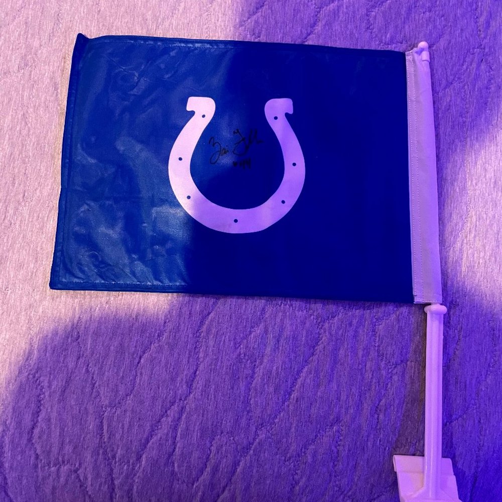 autographed colts flag